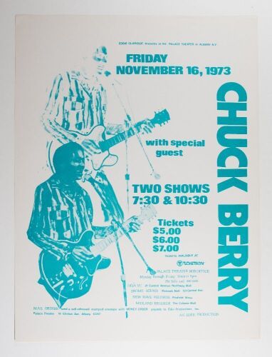 1973 Chuck Berry The Palace Theater Albany Poster Near Mint 81