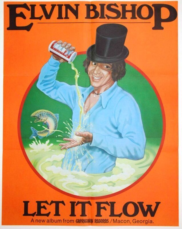 1974 Elvin Bishop Let It Flow Capricorn Records Promotional Poster Near Mint 89