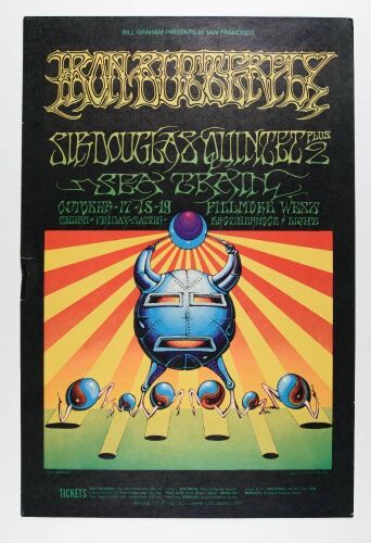 1968 BG-141 Iron Butterfly Sea Train Fillmore West Poster Extra Fine 63