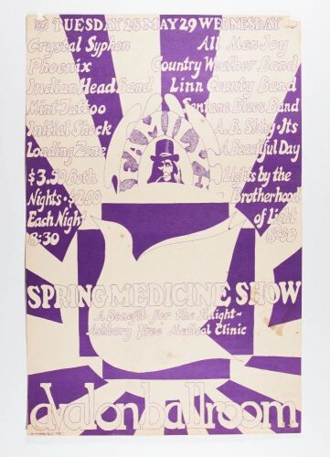 1968 FD-680528 Santana It's A Beautiful Day Avalon Ballroom Poster Extra Fine 61