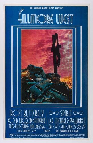 1969 BG-179 Iron Butterfly Fillmore West Poster Excellent 77