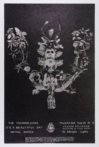 1968 FD-135 The Youngbloods It’s A Beautiful Day Avalon Ballroom Poster Excellent 79