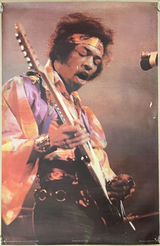 1970 Jimi Hendrix at Royal Albert Hall Large Headshop Poster Excellent 71