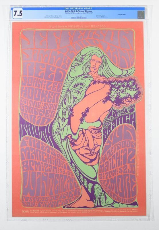 1967 BG-54 Jefferson Airplane Winterland & Fillmore Auditorium Poster CGC 7.5