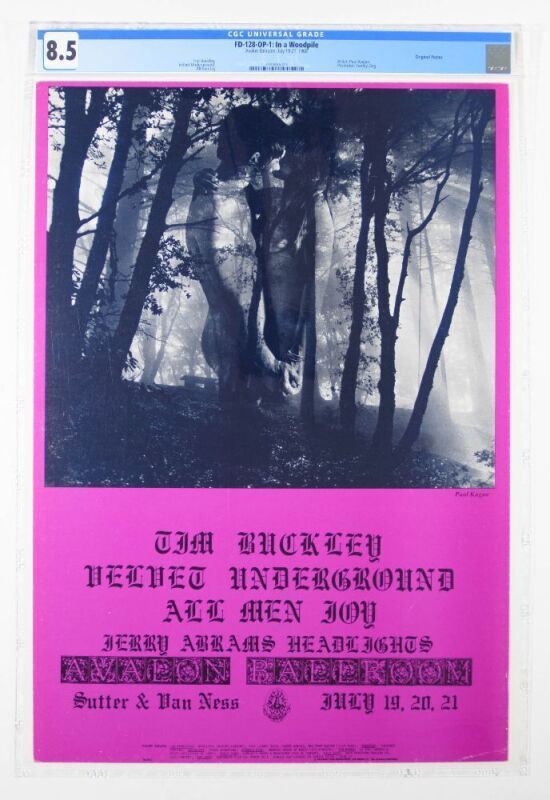 1968 FD-128 Tim Buckley Velvet Underground Avalon Ballroom Poster CGC 8.5