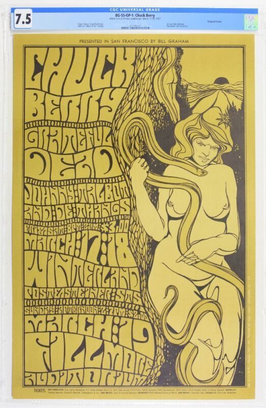 1967 BG-55 Grateful Dead Chuck Berry Fillmore Auditorium Poster CGC 7.5