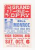 1956 Bill Monroe Tishomingo High School Auditorium Hatch Cardboard Poster Extra Fine 63