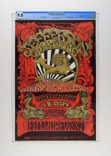 1968 BG-142 Jefferson Airplane Fillmore West Poster CGC 9.0