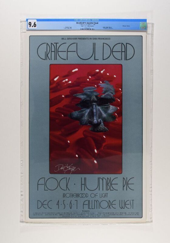 1969 BG-205 Grateful Dead Fillmore West Signed Singer Poster CGC 9.6