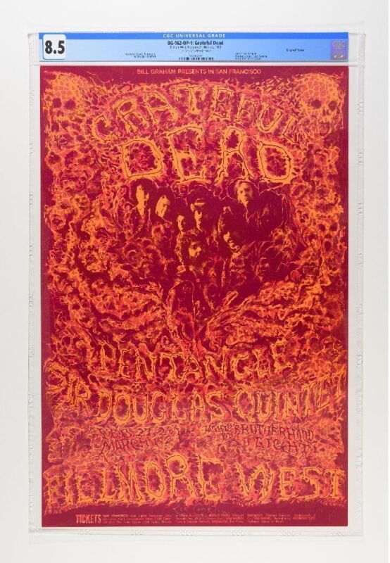 1969 BG-162 Grateful Dead Fillmore West Signed Conklin Poster CGC 8.5