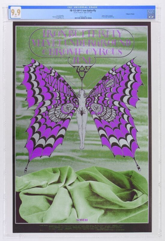 1968 FD-122 Iron Butterfly Velvet Underground Avalon Ballroom Poster CGC 9.9