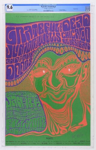 1967 BG-45 Grateful Dead The Doors Fillmore Auditorium Signed Wilson Poster CGC 9.6