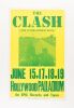 1982 The Clash Hollywood Palladium Cardboard Poster Near Mint 85