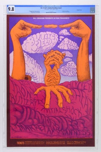 1968 BG-131 Butterfield Blues Band Santana Fillmore West Poster CGC 9.8