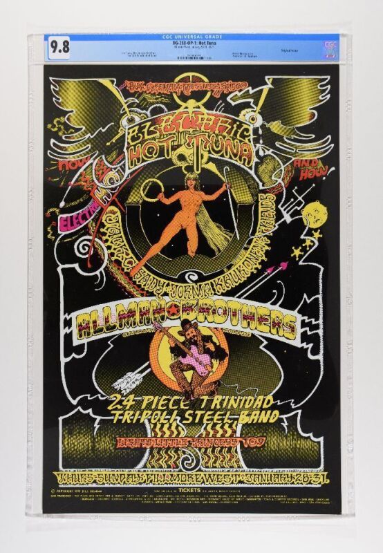 1971 BG-268 Hot Tuna Allman Brothers Band Fillmore West Poster CGC 9.8