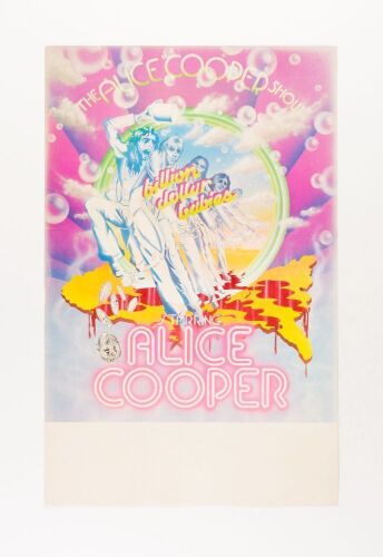 1973 Alice Cooper Billion Dollar Babies Tour Blank Poster Extra Fine 69