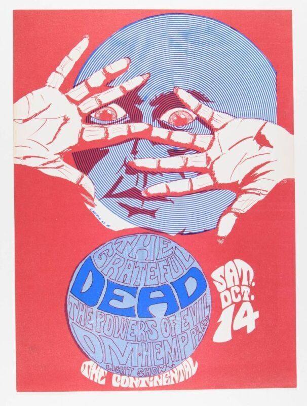 1967 Grateful Dead Continental Ballroom Santa Clara Poster Near Mint 89