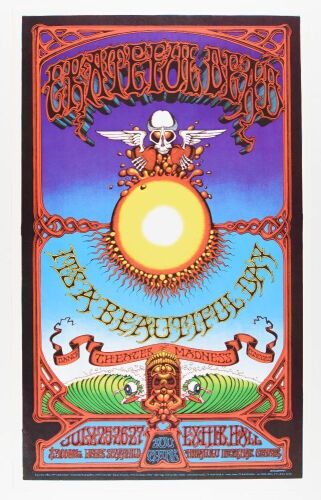 1968 AOR-3.116 Grateful Dead Honolulu Hawaii RP2 Poster Near Mint 87