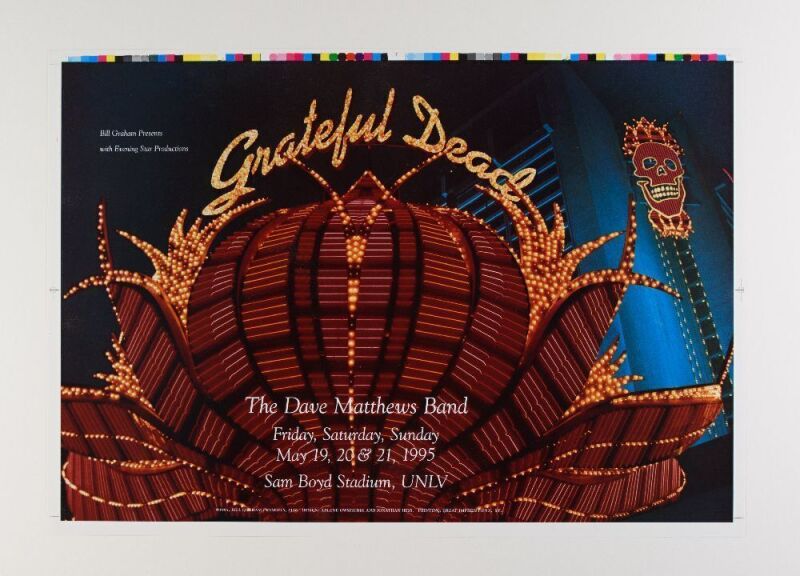 1995 BGP-116 Grateful Dead Dave Matthews Band Sam Boyd Stadium Las Vegas Uncut Proof Poster Mint 91