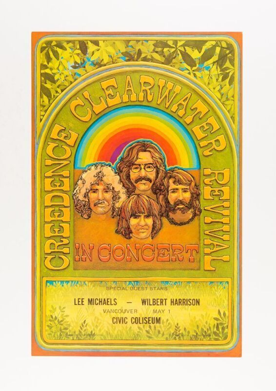 1970 Creedence Clearwater Revival Vancouver Civic Coliseum Poster Excellent 79
