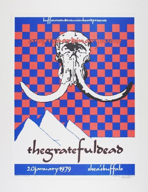 1979 AOR-4.230 Grateful Dead Shea's Performing Arts Center RP Signed Elias Poster Near Mint 87