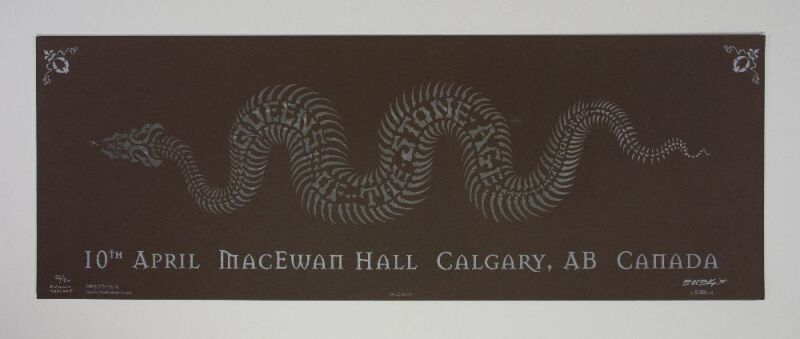 2005 EMEK Queens of the Stone Age MacEwan Hall Brown Variant LE Signed Emek Poster Near Mint 83