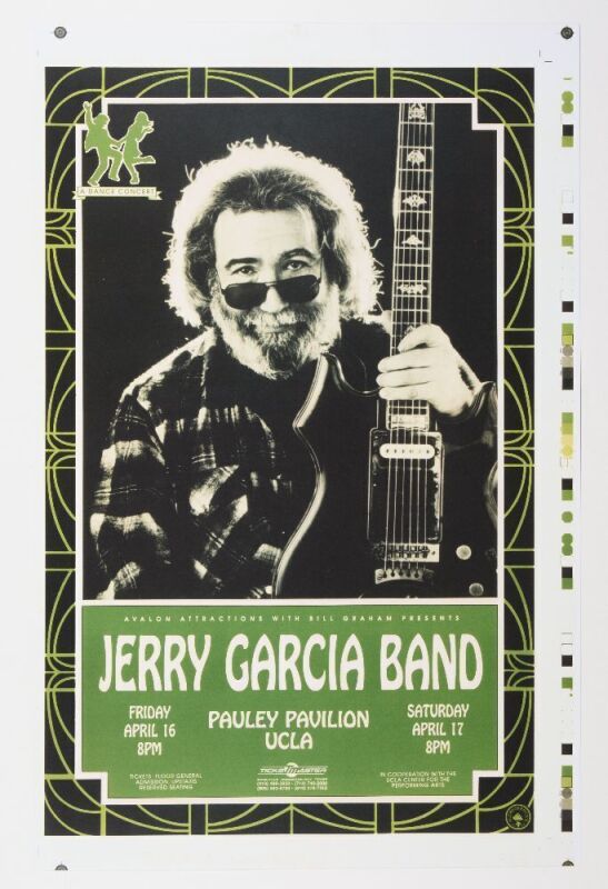 1993 Jerry Garcia Band Pauley Pavilion UCLA Uncut Proof Poster Mint 91