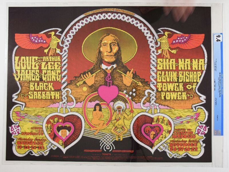 1970 BG-257 Black Sabbath Love James Gang Fillmore West Poster CGC 9.4