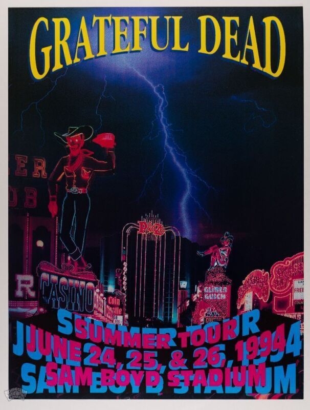 1994 Grateful Dead Sam Boyd Stadium Poster Near Mint 89