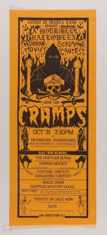 1981 The Cramps Halloween Show Devonshire Fairgrounds Poster Excellent 79