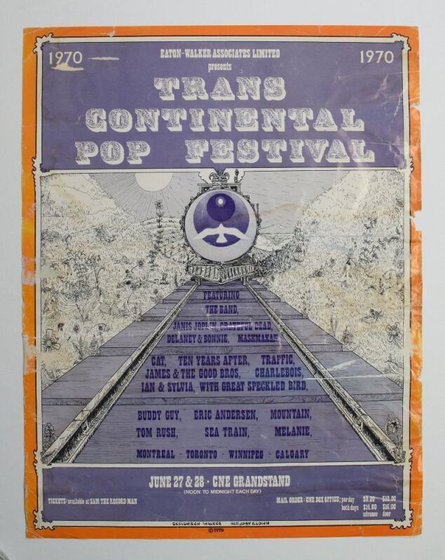 1970 AOR-4.132 The Band Grateful Dead Janis Joplin Festival Express CNE Toronto Poster Fine 59