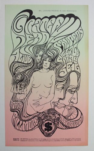 1967 BG-62 Grateful Dead Fillmore Auditorium Poster Near Mint 85