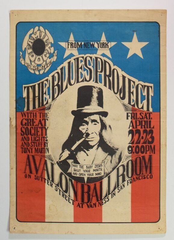 1966 FD-5 Blues Project The Great Society Avalon Ballroom Poster Fine 59