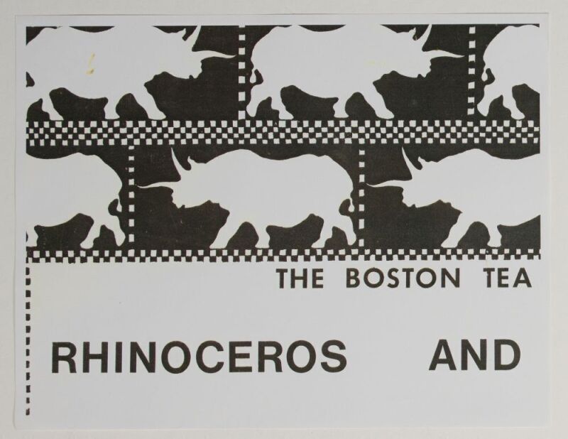 1968 Rhinoceros Boston Tea Party Handbill Near Mint 89