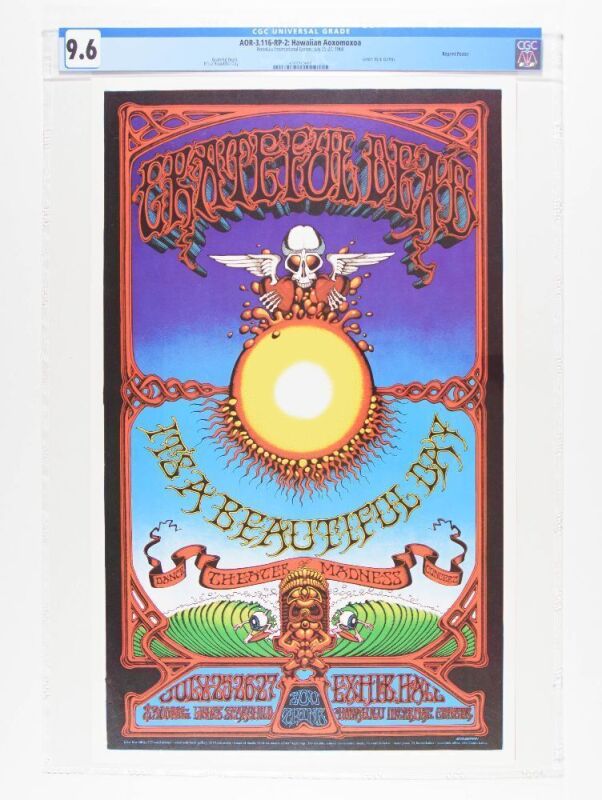 1968 AOR-3.116 Rick Griffin Grateful Dead Honolulu Hawaii RP2 Poster CGC 9.6