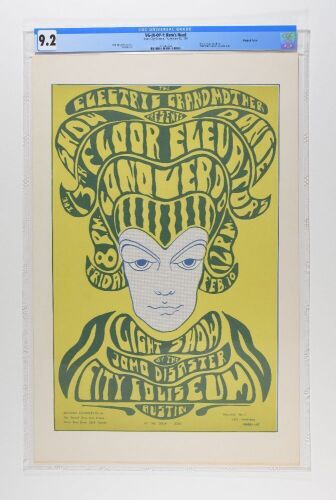 1967 VG-III The 13th Floor Elevators Austin City Coliseum Poster CGC 9.2