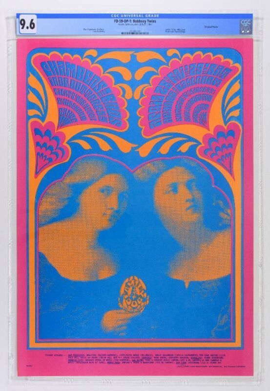 1967 FD-59 Iron Butterfly Chambers Brothers Avalon Ballroom Poster CGC 9.6