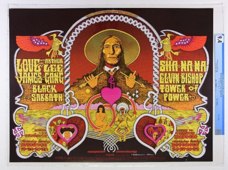 1970 BG-257 Black Sabbath Love James Gang Fillmore West Poster CGC 9.4