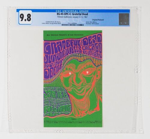 1967 BG-45 Grateful Dead The Doors Fillmore Auditorium Postcard CGC 9.8