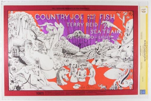 1968 BG-149 Country Joe & the Fish Sea Train Fillmore West Signed Conklin Signature Series Poster CGC 10