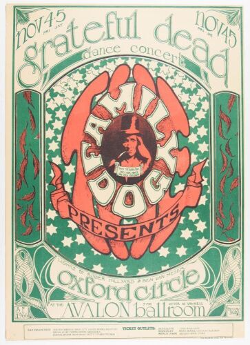 1966 FD-33 Grateful Dead Oxford Circle Avalon Ballroom Poster Extra Fine 67