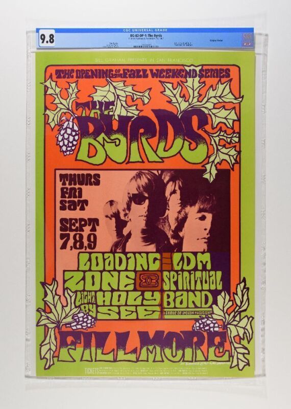 1967 BG-82 The Byrds Fillmore Auditorium Poster CGC 9.8