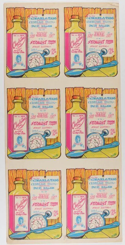 1968 AOR-2.229 The Charlatans Straight Theatre Uncut Handbill Sheet Excellent 73