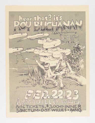 1974 Roy Buchanan Armadillo World Headquarters Austin Poster Excellent 77