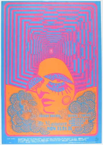 1967 FD-93 Big Brother Janis Joplin Avalon Ballroom Poster Excellent 79