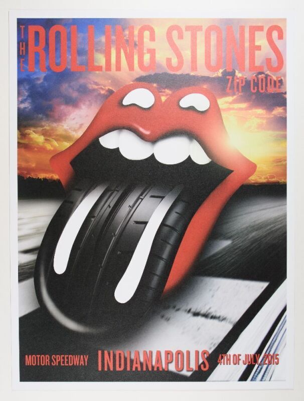 2015 Rolling Stones Motor Speedway Indianapolis Zip Code Tour Poster Mint 91