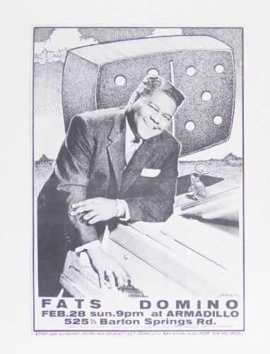 1971 Fats Domino Armadillo World Headquarters Handbill Near Mint 89