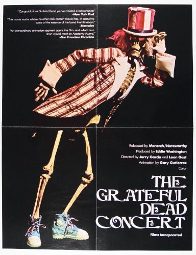 1977 Grateful Dead Movie Promotional Poster RARE Variant Near Mint 83