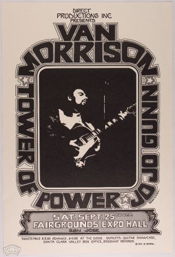 1971 Van Morrison JoJo Gunn Tower of Power San Jose Fairgrounds Expo Hall Poster Mint 91