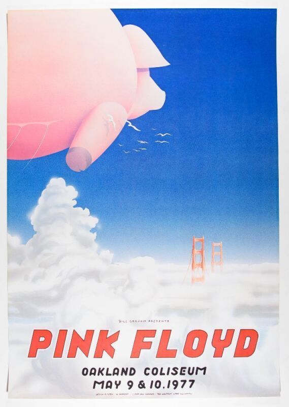 1977 AOR-4.47 Pink Floyd Oakland Coliseum Poster Near Mint 83